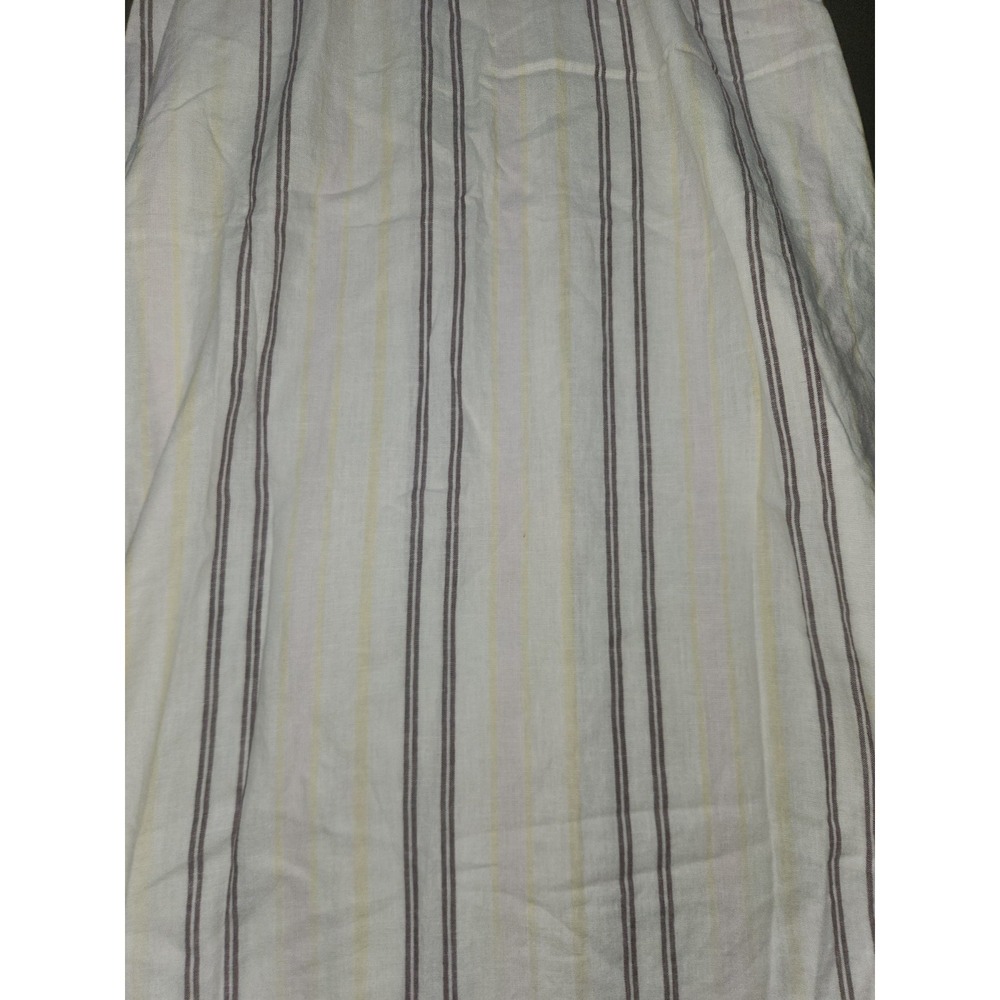 A New Day white linen-blend maxi dress with black & yellow vertical stripes. Med - Picture 4 of 7